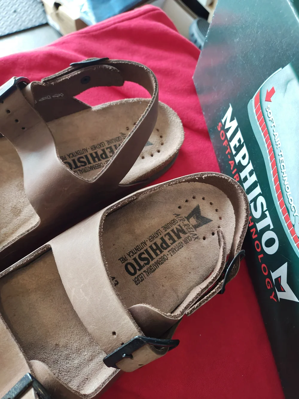 Mephisto Brown Leather Men's Buckle Sandals 9